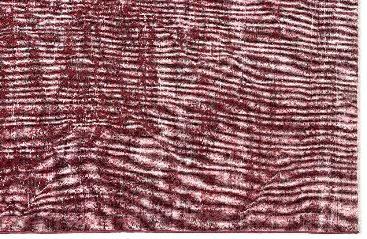 Red Over Dyed Vintage Rug 5&#39;7&#39;&#39; x 9&#39;8&#39;&#39; ft 169 x 295 cm