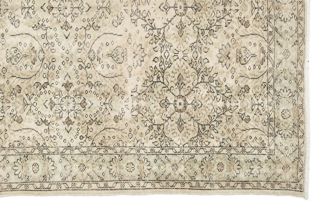 Beige Over Dyed Vintage Rug 5'12'' x 9'7'' ft 182 x 293 cm