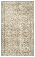 Beige Over Dyed Vintage Rug 5'12'' x 9'7'' ft 182 x 293 cm