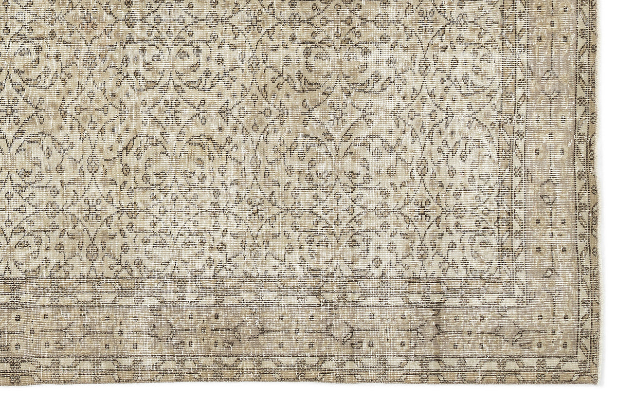 Beige Over Dyed Vintage Rug 5&#39;8&#39;&#39; x 9&#39;1&#39;&#39; ft 173 x 277 cm