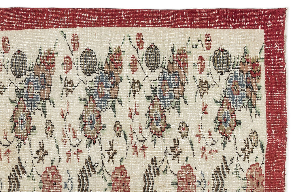Naturel Over Dyed Vintage Rug 5'10'' x 9'3'' ft 177 x 283 cm