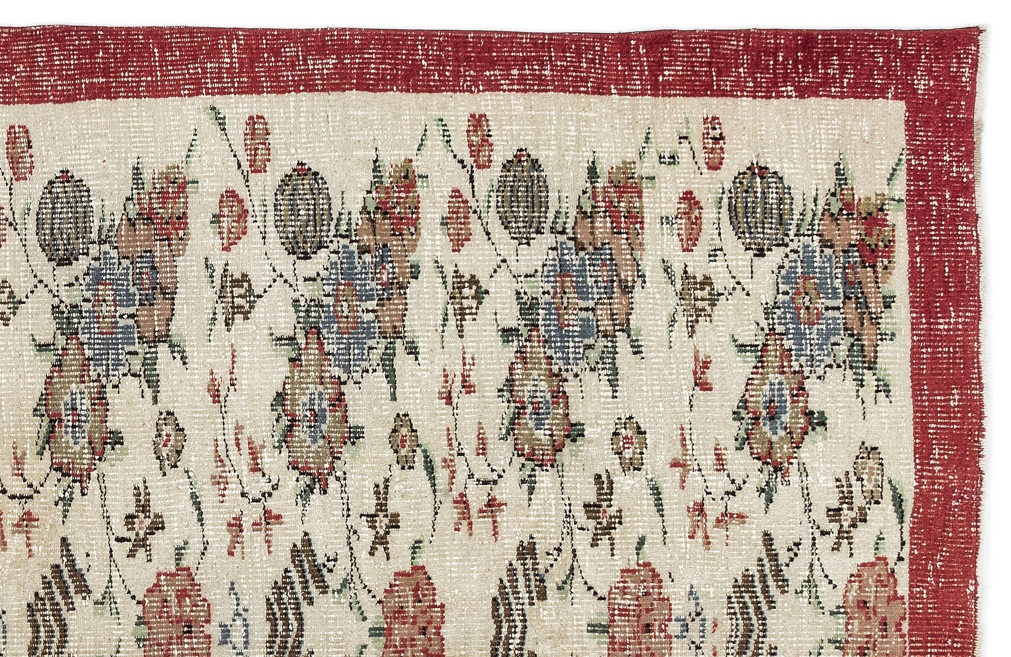 Naturel Over Dyed Vintage Rug 5'10'' x 9'3'' ft 177 x 283 cm