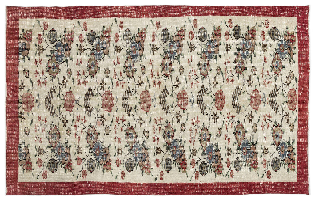 Naturel Over Dyed Vintage Rug 5'10'' x 9'3'' ft 177 x 283 cm