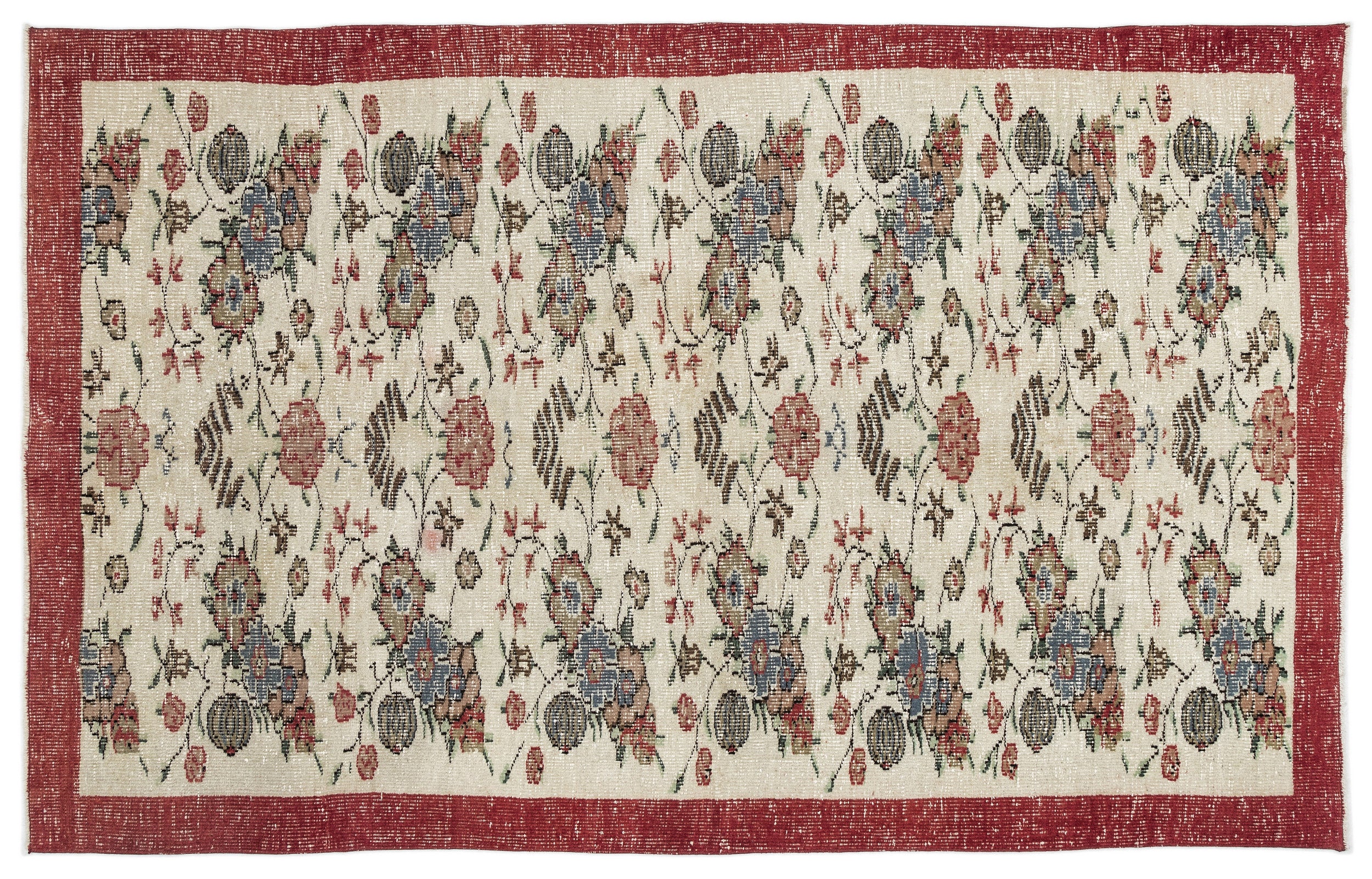 Naturel Over Dyed Vintage Rug 5'10'' x 9'3'' ft 177 x 283 cm
