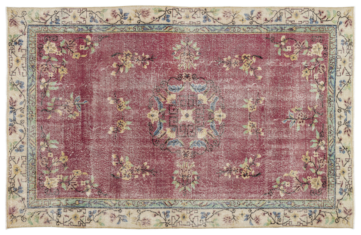 Naturel Over Dyed Vintage Rug 6&#39;2&#39;&#39; x 9&#39;11&#39;&#39; ft 188 x 302 cm