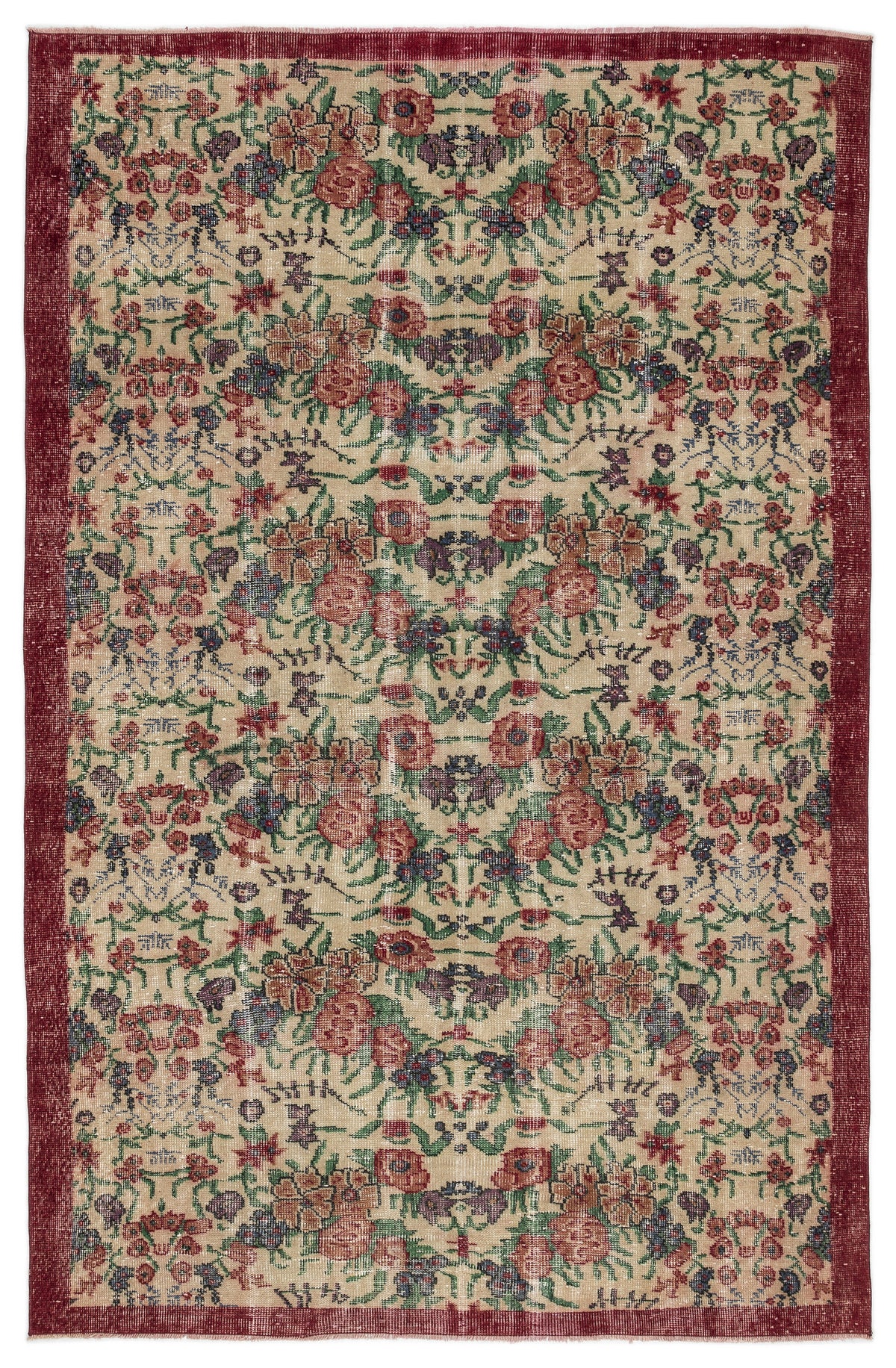 Naturel Over Dyed Vintage Rug 5&#39;7&#39;&#39; x 8&#39;8&#39;&#39; ft 169 x 263 cm