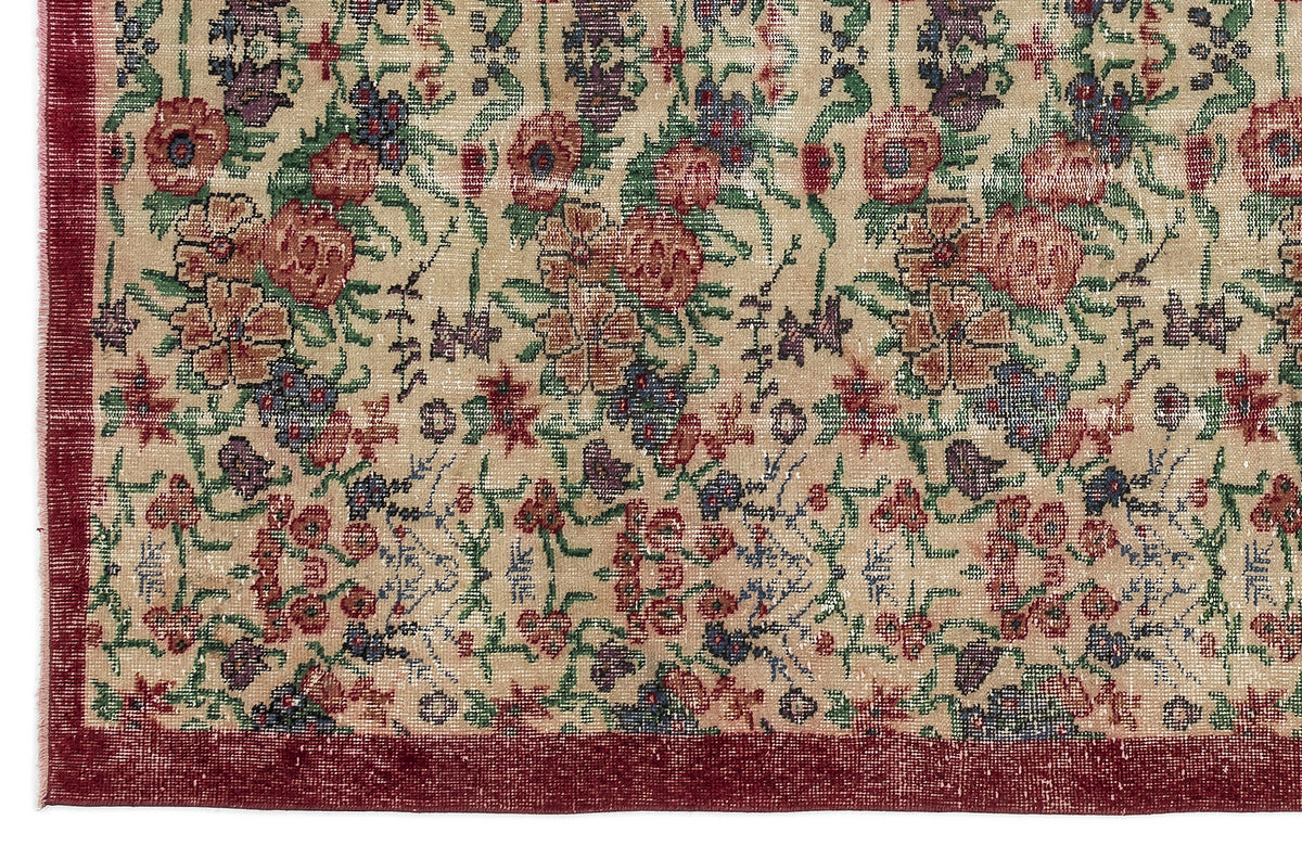 Naturel Over Dyed Vintage Rug 5&#39;7&#39;&#39; x 8&#39;8&#39;&#39; ft 169 x 263 cm