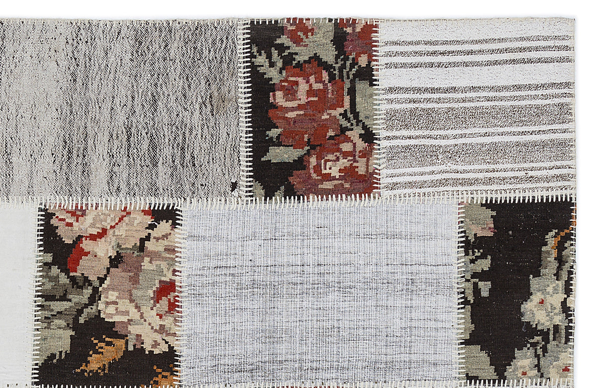 Karabakh Over Dyed Kilim Patchwork Unique Rug 5&#39;3&#39;&#39; x 7&#39;7&#39;&#39; ft 160 x 230 cm