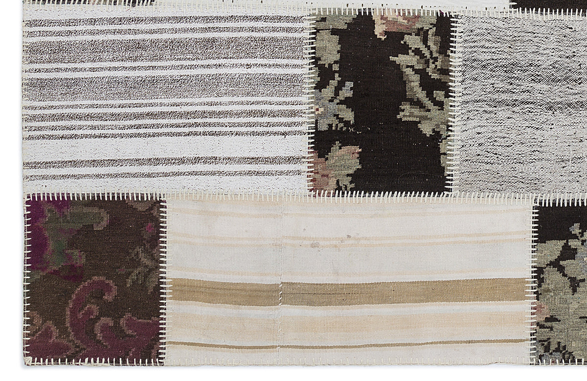 Karabakh Over Dyed Kilim Patchwork Unique Rug 5&#39;3&#39;&#39; x 7&#39;7&#39;&#39; ft 160 x 230 cm