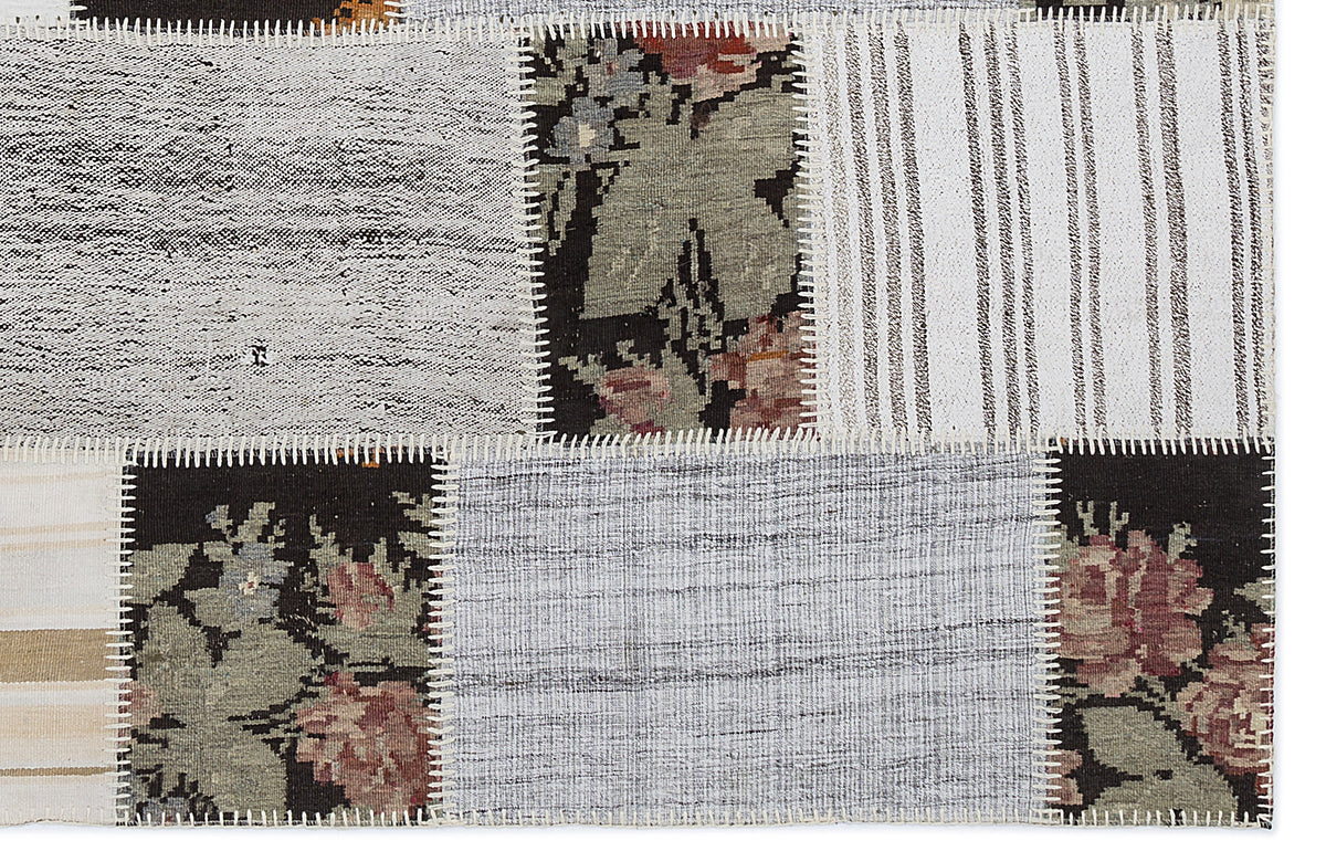 Karabakh Over Dyed Kilim Patchwork Unique Rug 5&#39;3&#39;&#39; x 7&#39;7&#39;&#39; ft 160 x 230 cm