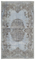 Blue Over Dyed Vintage Rug 5'8'' x 9'9'' ft 172 x 298 cm