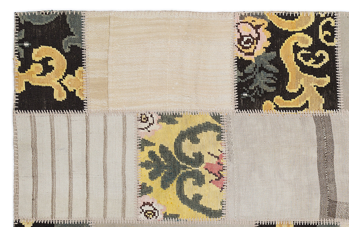 Karabakh Over Dyed Kilim Patchwork Unique Rug 5&#39;3&#39;&#39; x 7&#39;7&#39;&#39; ft 160 x 230 cm