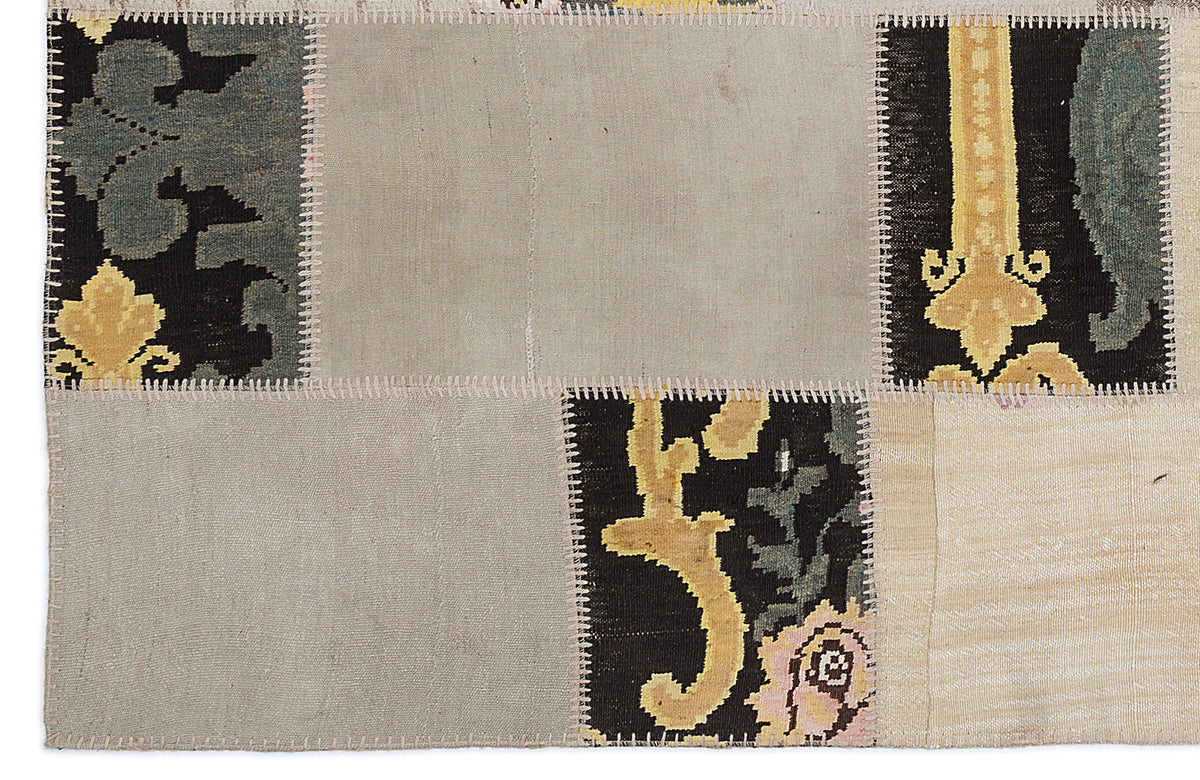 Karabakh Over Dyed Kilim Patchwork Unique Rug 5&#39;3&#39;&#39; x 7&#39;7&#39;&#39; ft 160 x 230 cm