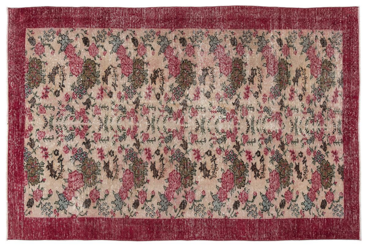 Naturel Over Dyed Vintage Rug 6&#39;5&#39;&#39; x 9&#39;8&#39;&#39; ft 195 x 294 cm