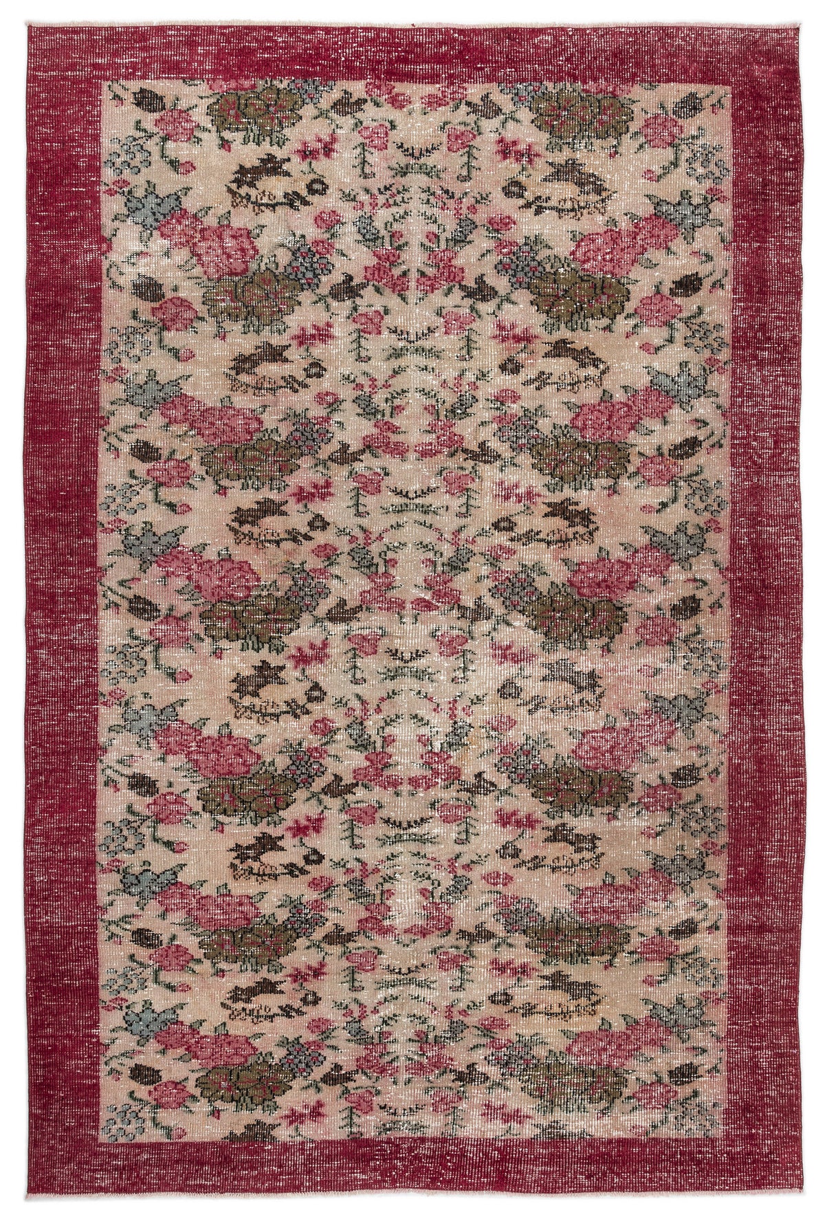 Naturel Over Dyed Vintage Rug 6&#39;5&#39;&#39; x 9&#39;8&#39;&#39; ft 195 x 294 cm