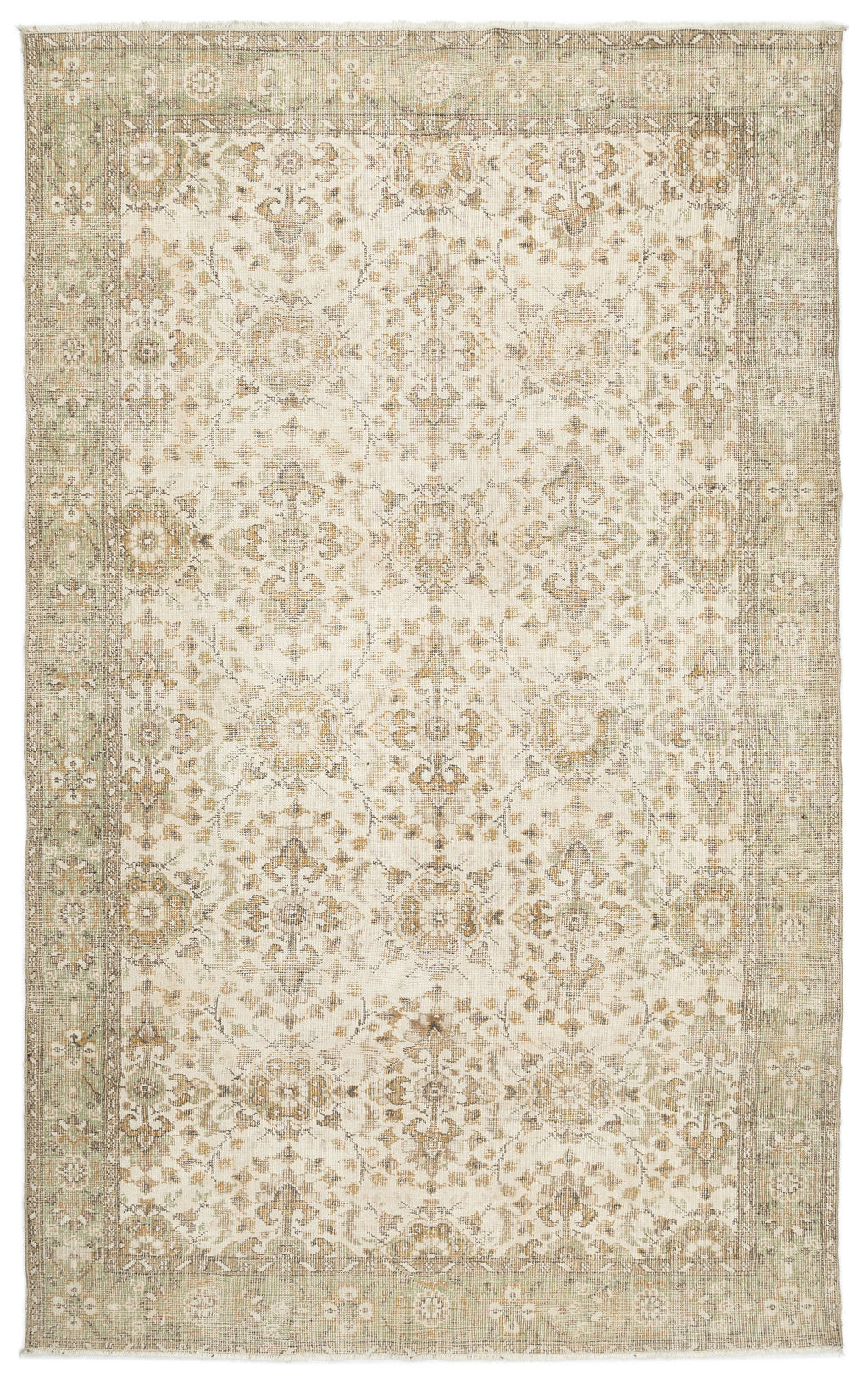 Beige Over Dyed Vintage Rug 6'1'' x 10'0'' ft 186 x 305 cm