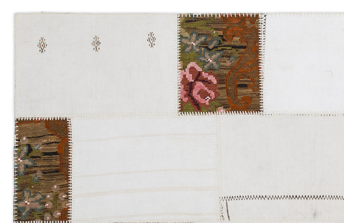 Karabakh Over Dyed Kilim Patchwork Unique Rug 5&#39;3&#39;&#39; x 7&#39;7&#39;&#39; ft 160 x 230 cm