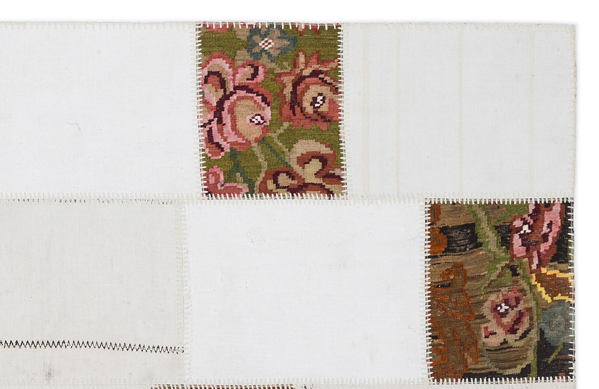 Karabakh Over Dyed Kilim Patchwork Unique Rug 5&#39;3&#39;&#39; x 7&#39;7&#39;&#39; ft 160 x 230 cm