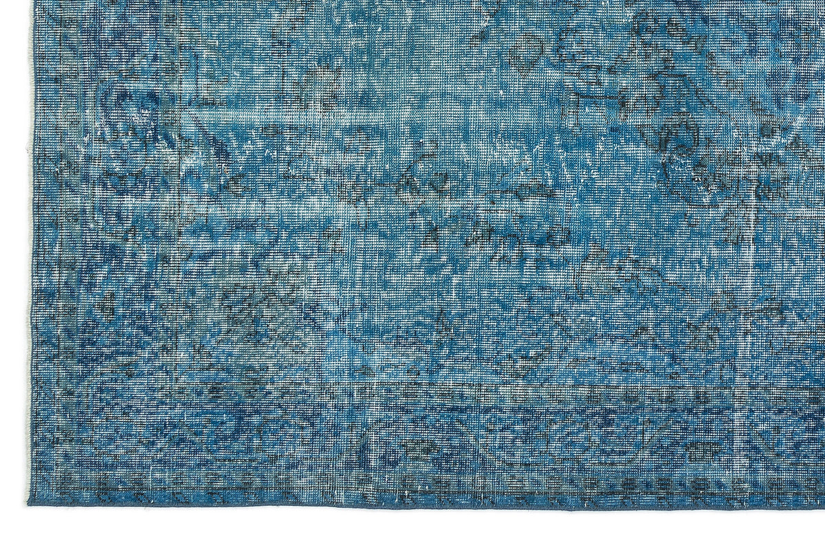 Turquoise  Over Dyed Vintage Rug 6&#39;0&#39;&#39; x 9&#39;11&#39;&#39; ft 184 x 302 cm