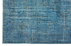 Turquoise  Over Dyed Vintage Rug 6'0'' x 9'11'' ft 184 x 302 cm
