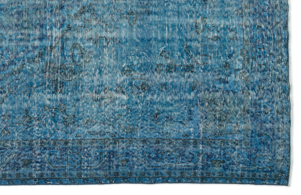 Turquoise  Over Dyed Vintage Rug 6'0'' x 9'11'' ft 184 x 302 cm
