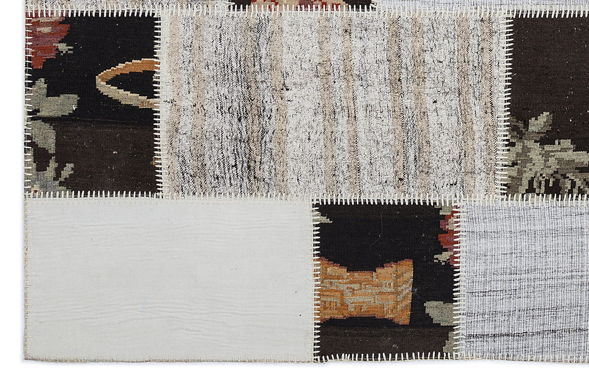 Karabakh Over Dyed Kilim Patchwork Unique Rug 5&#39;3&#39;&#39; x 7&#39;7&#39;&#39; ft 160 x 230 cm