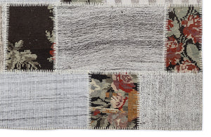 Karabakh Over Dyed Kilim Patchwork Unique Rug 5'3'' x 7'7'' ft 160 x 230 cm