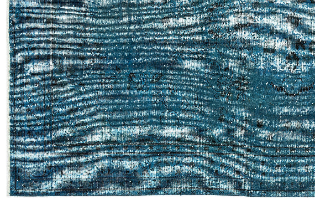 Turquoise  Over Dyed Vintage Rug 5&#39;4&#39;&#39; x 8&#39;10&#39;&#39; ft 163 x 268 cm