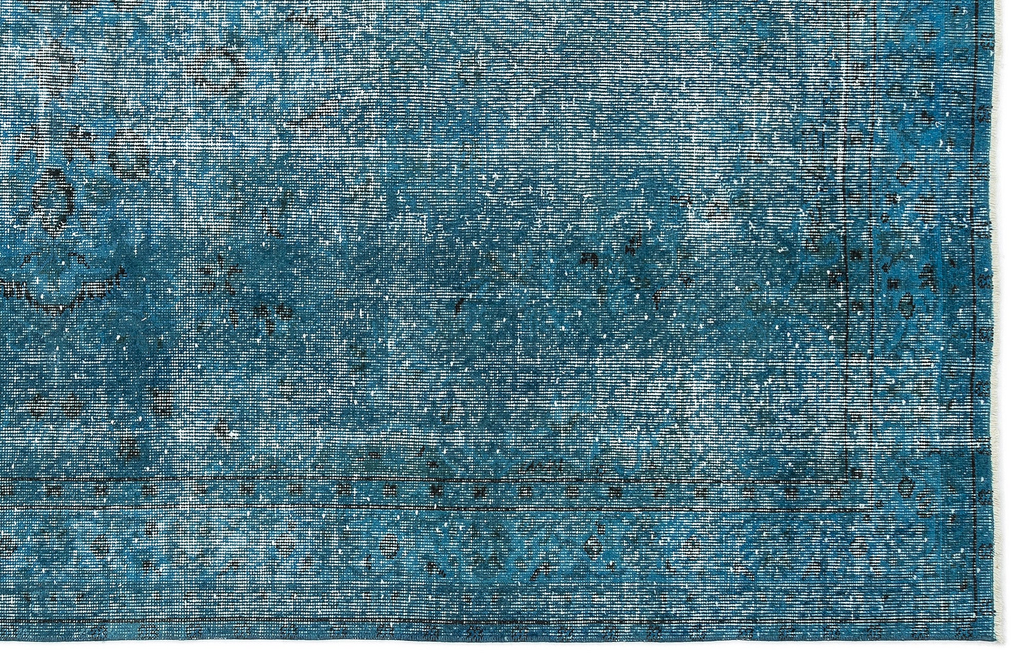 Turquoise  Over Dyed Vintage Rug 5'4'' x 8'10'' ft 163 x 268 cm