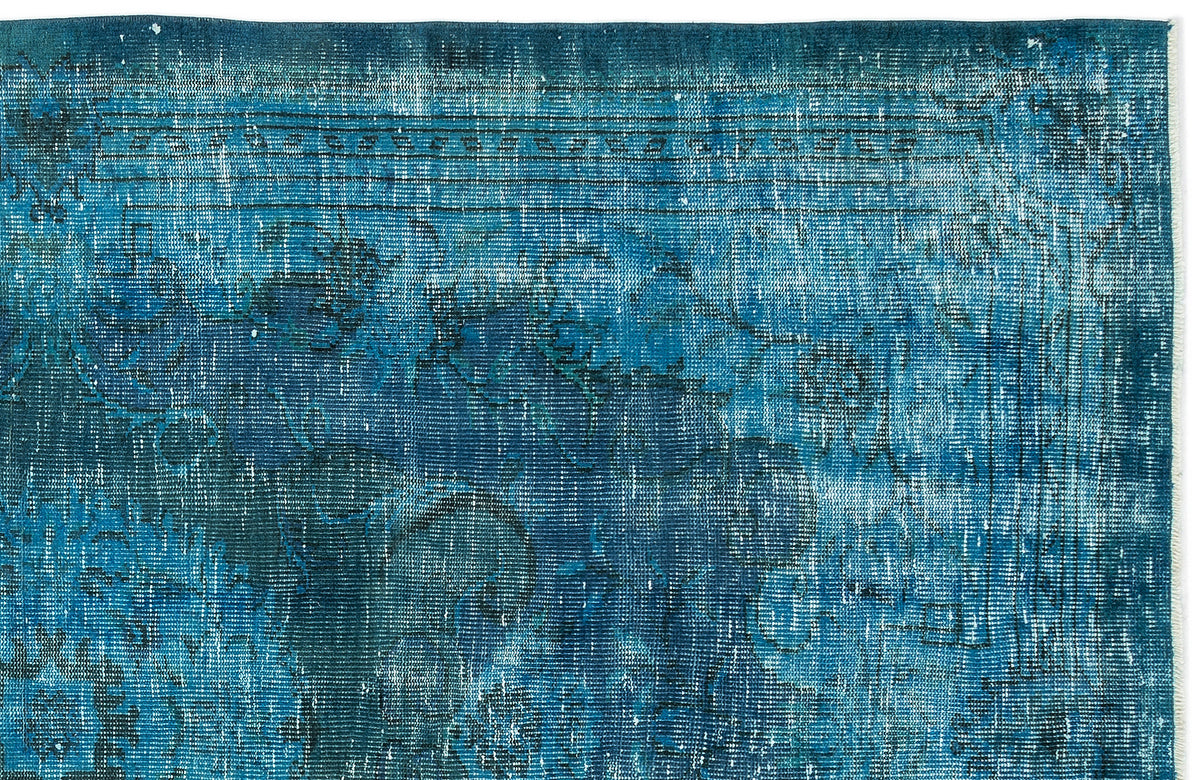 Turquoise  Over Dyed Vintage Rug 5&#39;11&#39;&#39; x 9&#39;5&#39;&#39; ft 180 x 288 cm