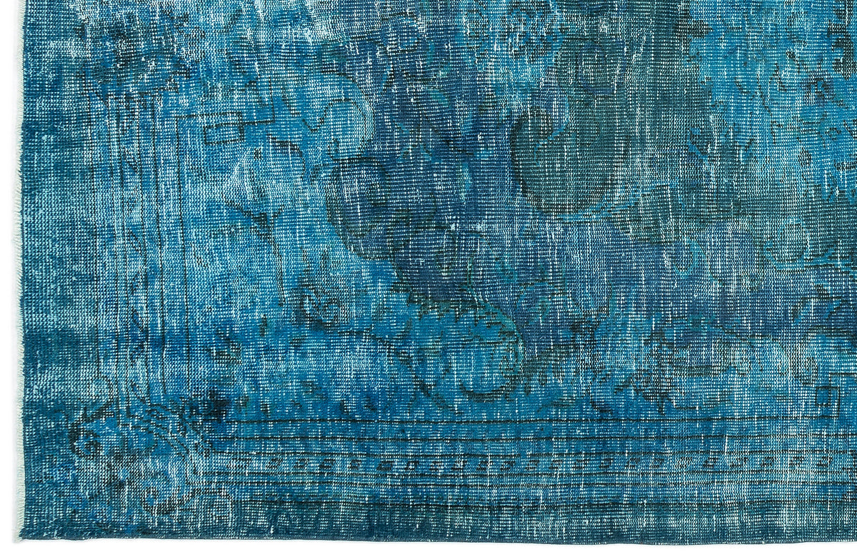Turquoise  Over Dyed Vintage Rug 5&#39;11&#39;&#39; x 9&#39;5&#39;&#39; ft 180 x 288 cm