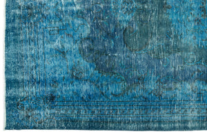 Turquoise  Over Dyed Vintage Rug 5'11'' x 9'5'' ft 180 x 288 cm