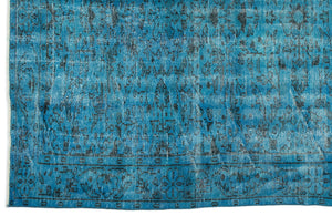 Turquoise  Over Dyed Vintage Rug 5'7'' x 10'0'' ft 171 x 306 cm