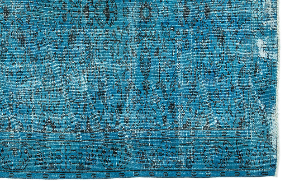 Turquoise  Over Dyed Vintage Rug 5&#39;7&#39;&#39; x 10&#39;0&#39;&#39; ft 171 x 306 cm
