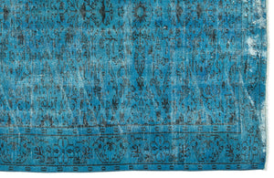 Turquoise  Over Dyed Vintage Rug 5'7'' x 10'0'' ft 171 x 306 cm