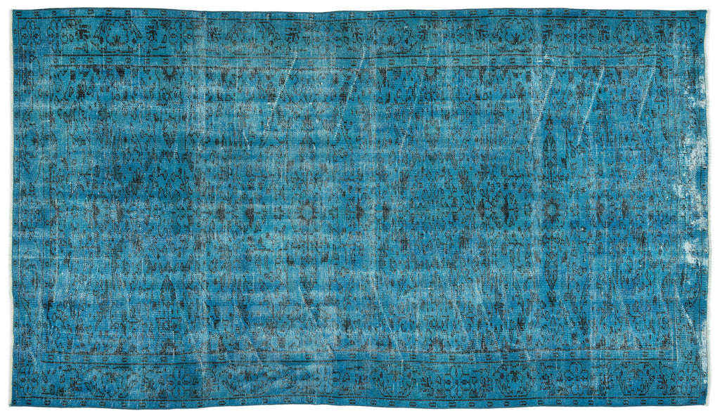 Turquoise  Over Dyed Vintage Rug 5'7'' x 10'0'' ft 171 x 306 cm