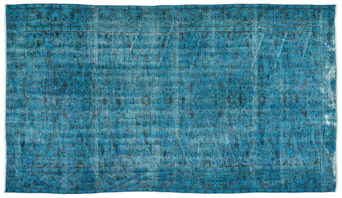 Turquoise  Over Dyed Vintage Rug 5&#39;7&#39;&#39; x 10&#39;0&#39;&#39; ft 171 x 306 cm