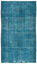 Turquoise  Over Dyed Vintage Rug 5'7'' x 10'0'' ft 171 x 306 cm