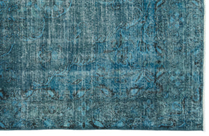 Turquoise  Over Dyed Vintage Rug 6'4'' x 10'2'' ft 194 x 310 cm