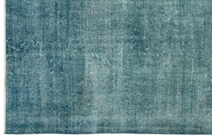 Turquoise  Over Dyed Vintage Rug 5'10'' x 9'1'' ft 179 x 278 cm