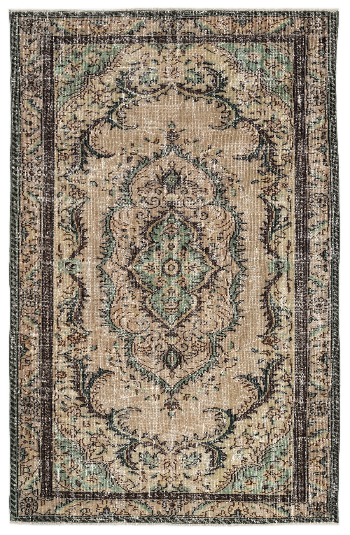 Naturel Over Dyed Vintage Rug 5&#39;7&#39;&#39; x 8&#39;8&#39;&#39; ft 170 x 265 cm