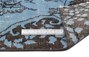 Turquoise  Over Dyed Vintage Rug 5'9'' x 9'3'' ft 175 x 282 cm