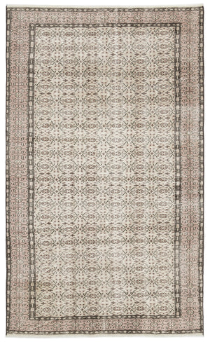 Beige Over Dyed Vintage Rug 5'7'' x 9'2'' ft 170 x 280 cm