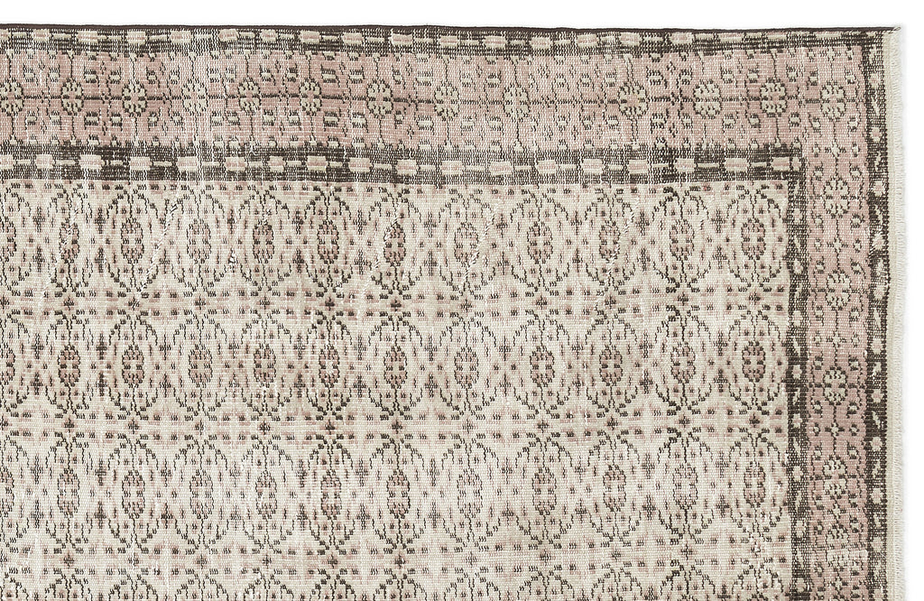 Beige Over Dyed Vintage Rug 5'7'' x 9'2'' ft 170 x 280 cm