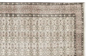 Beige Over Dyed Vintage Rug 5'7'' x 9'2'' ft 170 x 280 cm