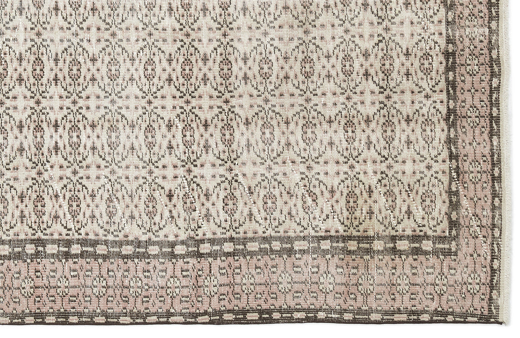 Beige Over Dyed Vintage Rug 5'7'' x 9'2'' ft 170 x 280 cm