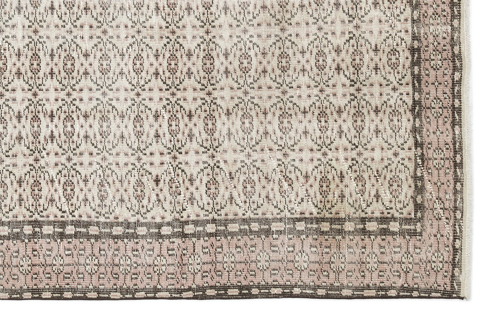 Beige Over Dyed Vintage Rug 5'7'' x 9'2'' ft 170 x 280 cm