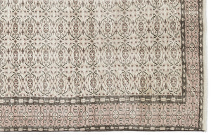 Beige Over Dyed Vintage Rug 5'7'' x 9'2'' ft 170 x 280 cm