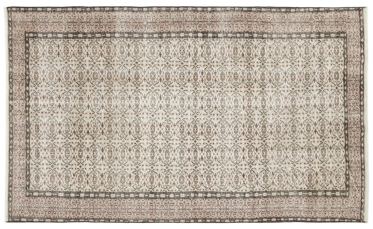 Beige Over Dyed Vintage Rug 5&#39;7&#39;&#39; x 9&#39;2&#39;&#39; ft 170 x 280 cm