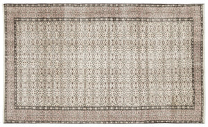 Beige Over Dyed Vintage Rug 5'7'' x 9'2'' ft 170 x 280 cm